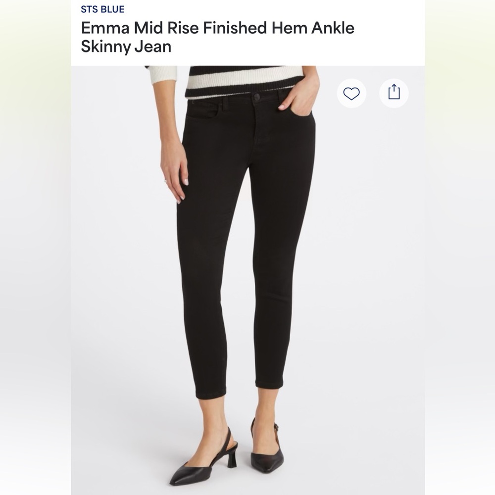 STS Blue Emma Mid Rise Skinny Black Jeans - Picture 2 of 8